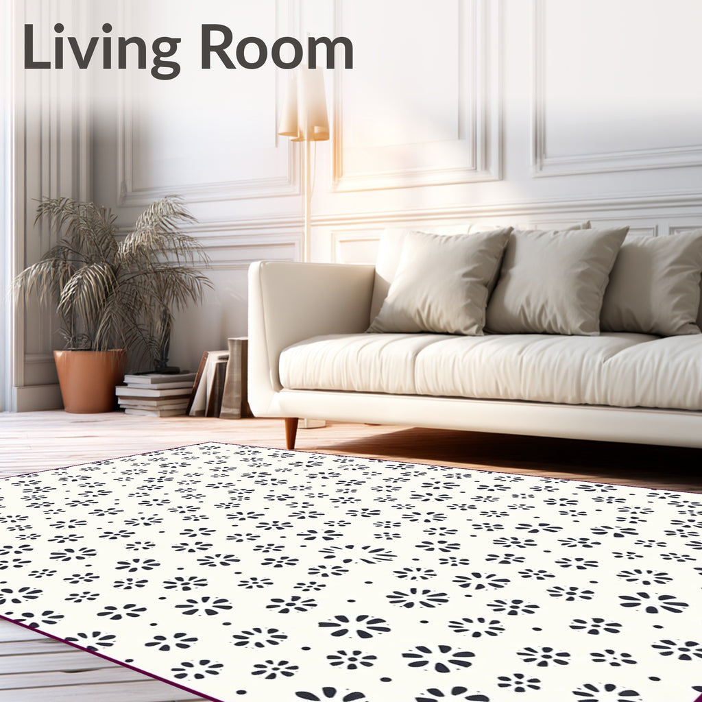 Whimsical Dark Floral Scatter Rug