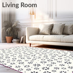 Whimsical Dark Floral Scatter Rug