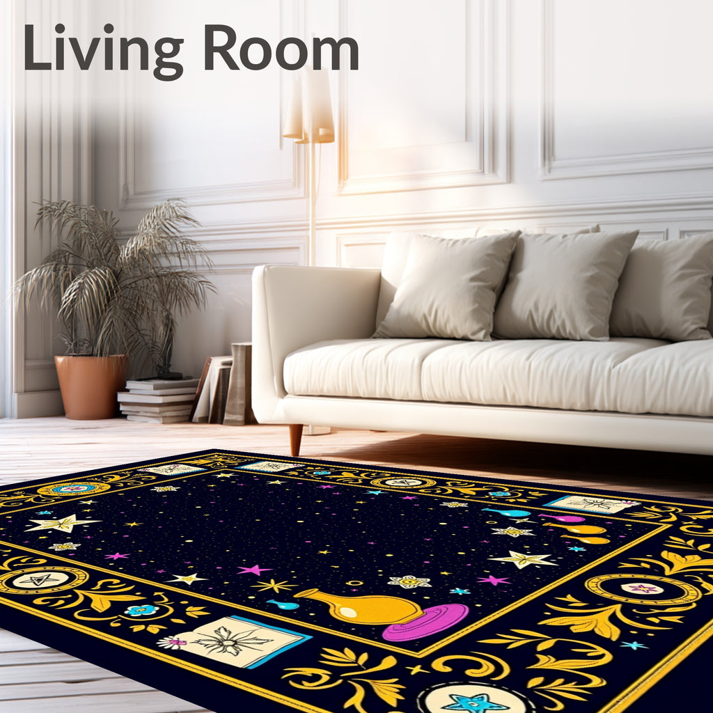 Cosmic Celestial Starry Night Potions Rug
