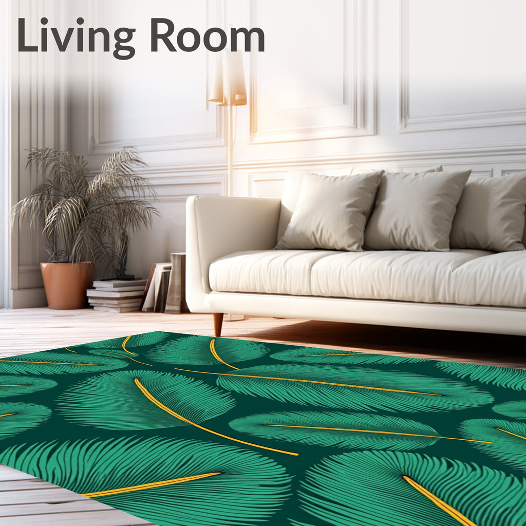 Emerald Green Feathered Canopy Rug