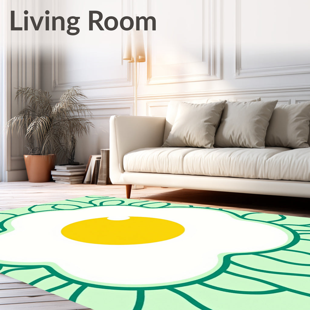Sunny Side Up Egg Floral Rug
