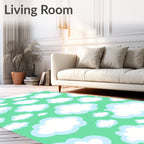 Whimsical White Clouds Sky Rug