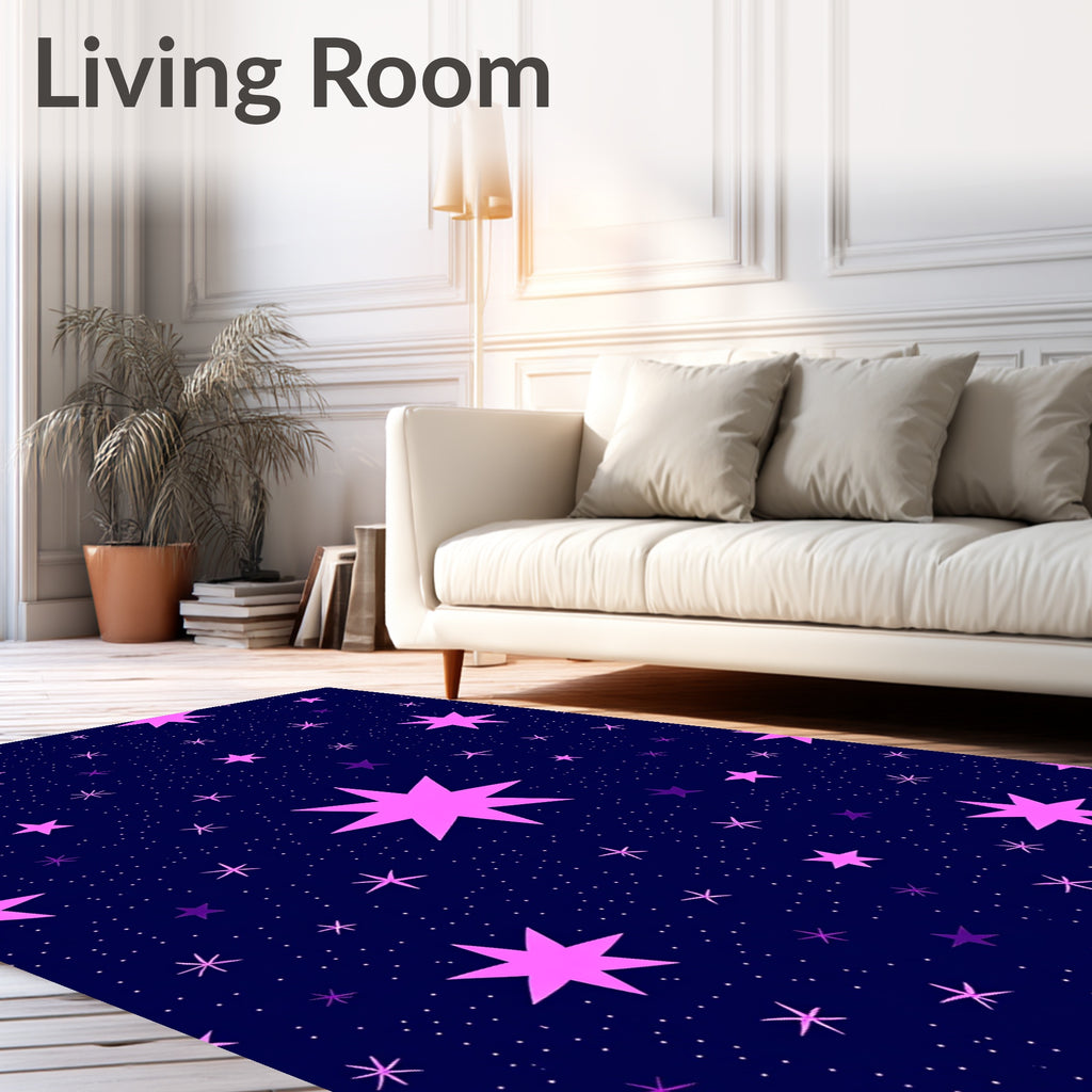 Galactic Pink Starry Night Rug