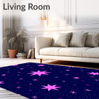 Galactic Pink Starry Night Rug