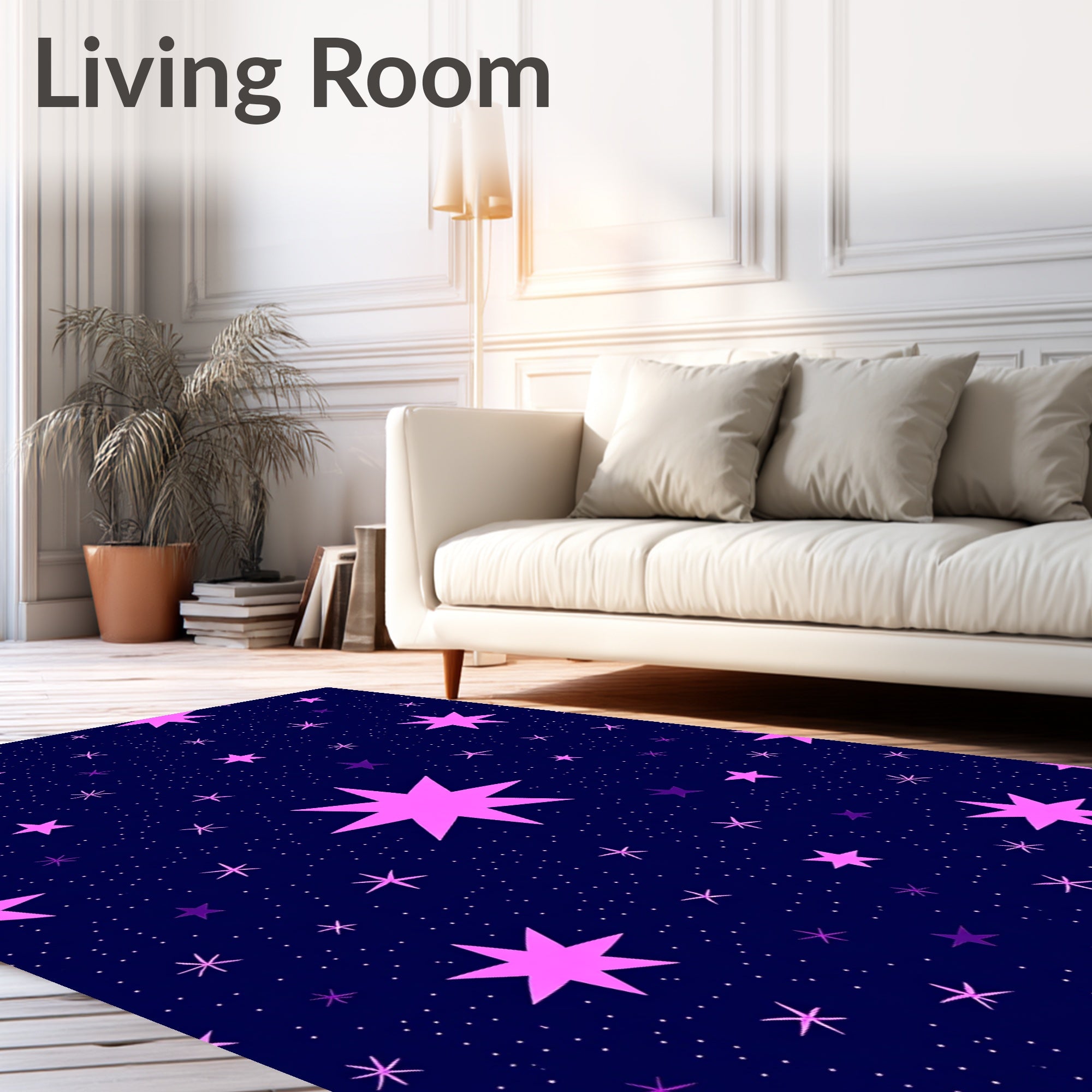 Galactic Pink Starry Night Rug