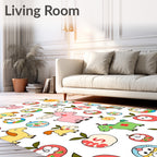 Whimsical Alphabet Animals Apple Medley Rug