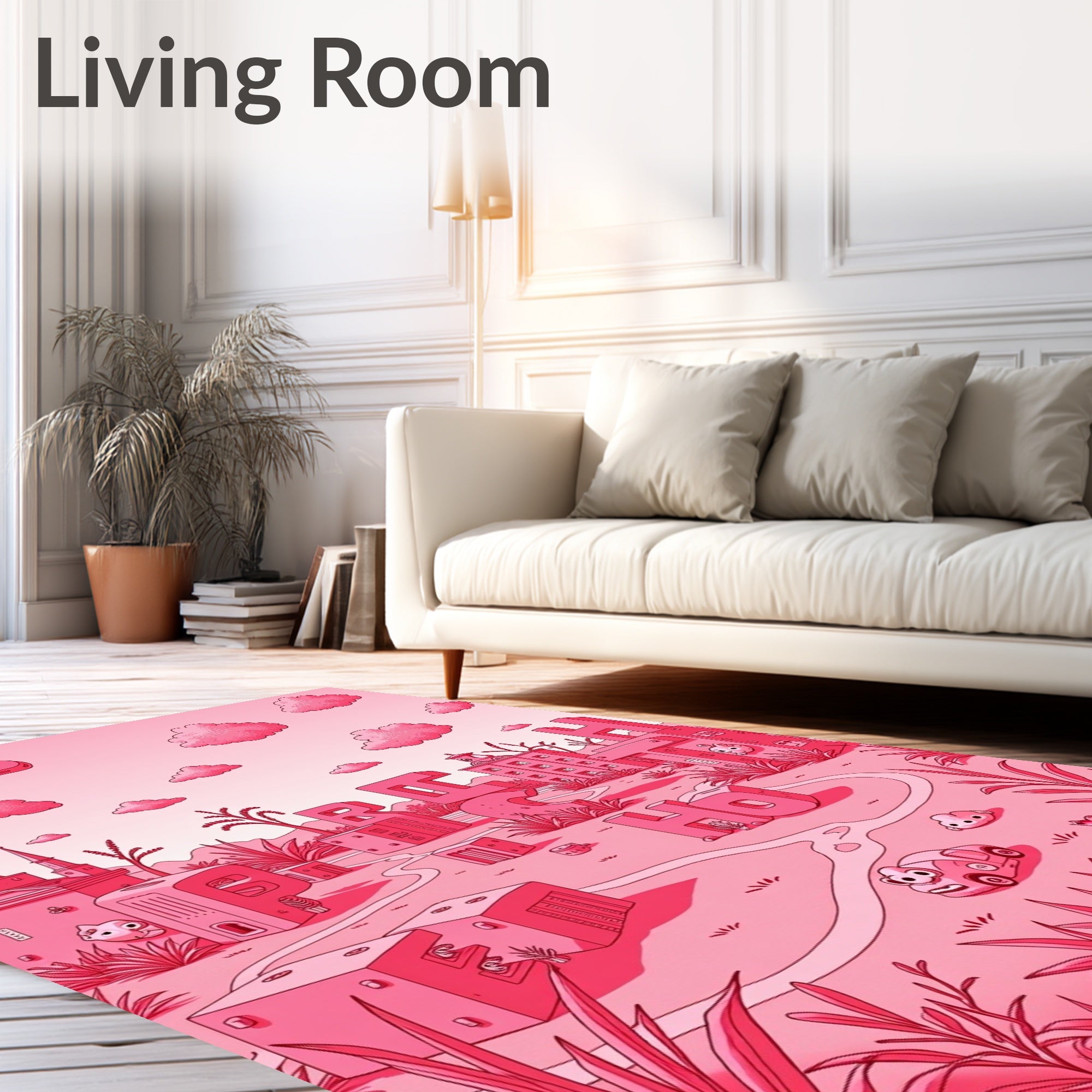 Crimson Alphabet City Landscape Rug