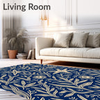 Oceanic Navy Starfish And Kelp Rug