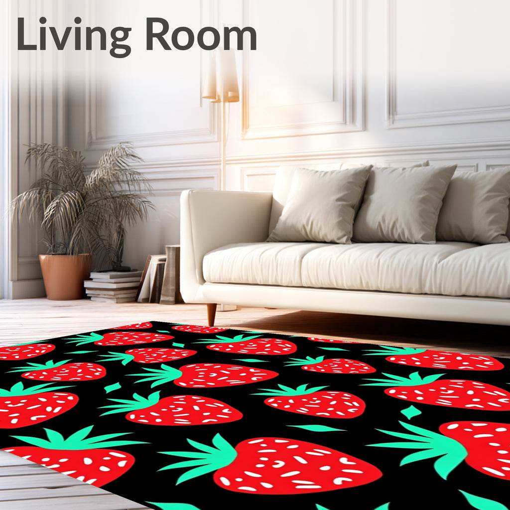 Bold Red Strawberry Patch Rug