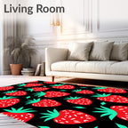 Bold Red Strawberry Patch Rug