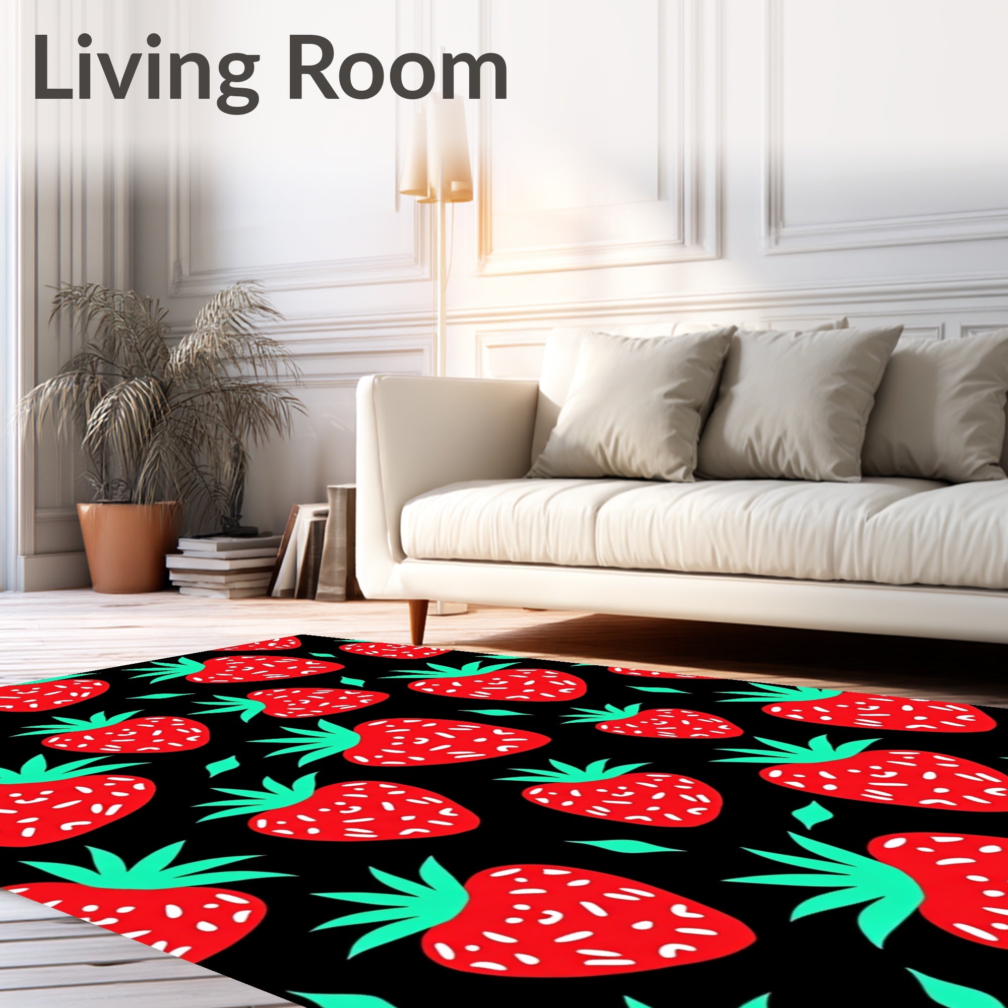 Bold Red Strawberry Patch Rug