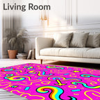 Vibrant Pink Swirl Starburst Rug