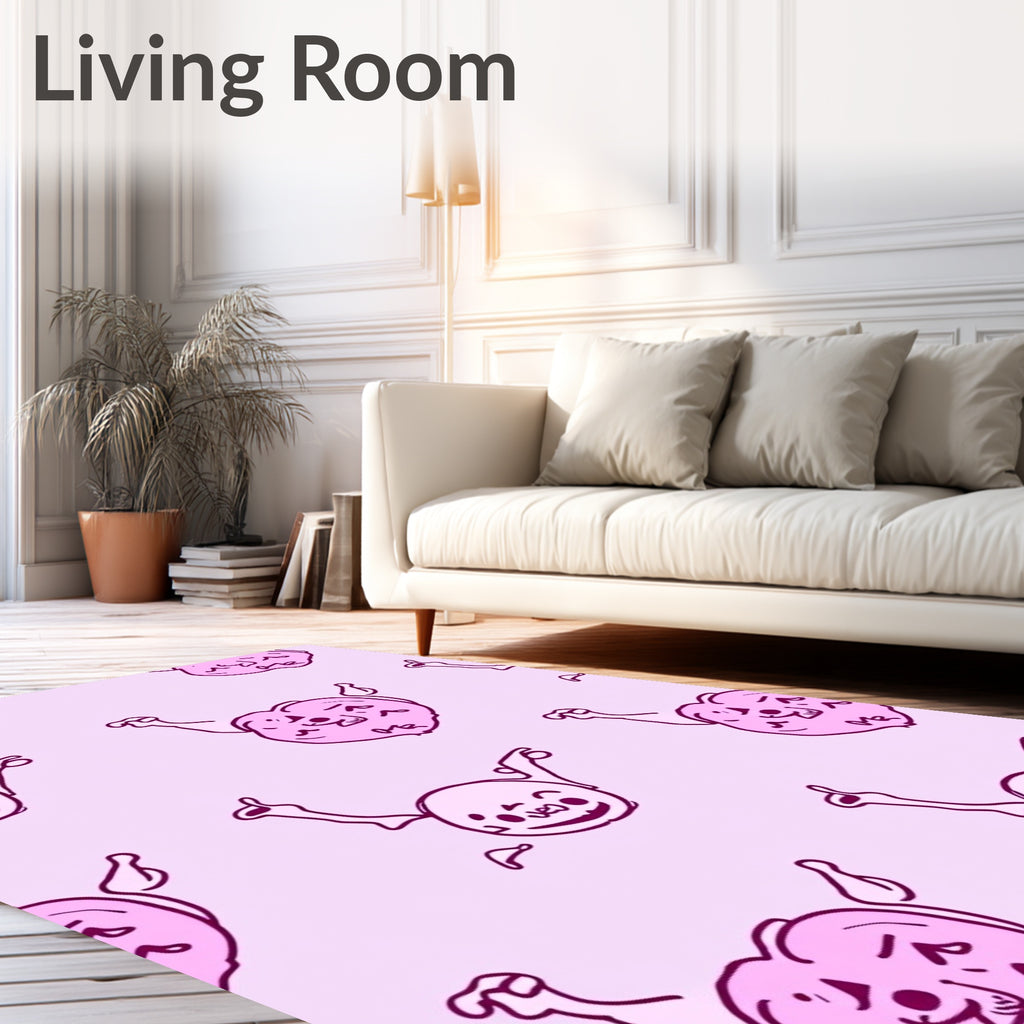 Pink Cartoon Brain Repeat Rug