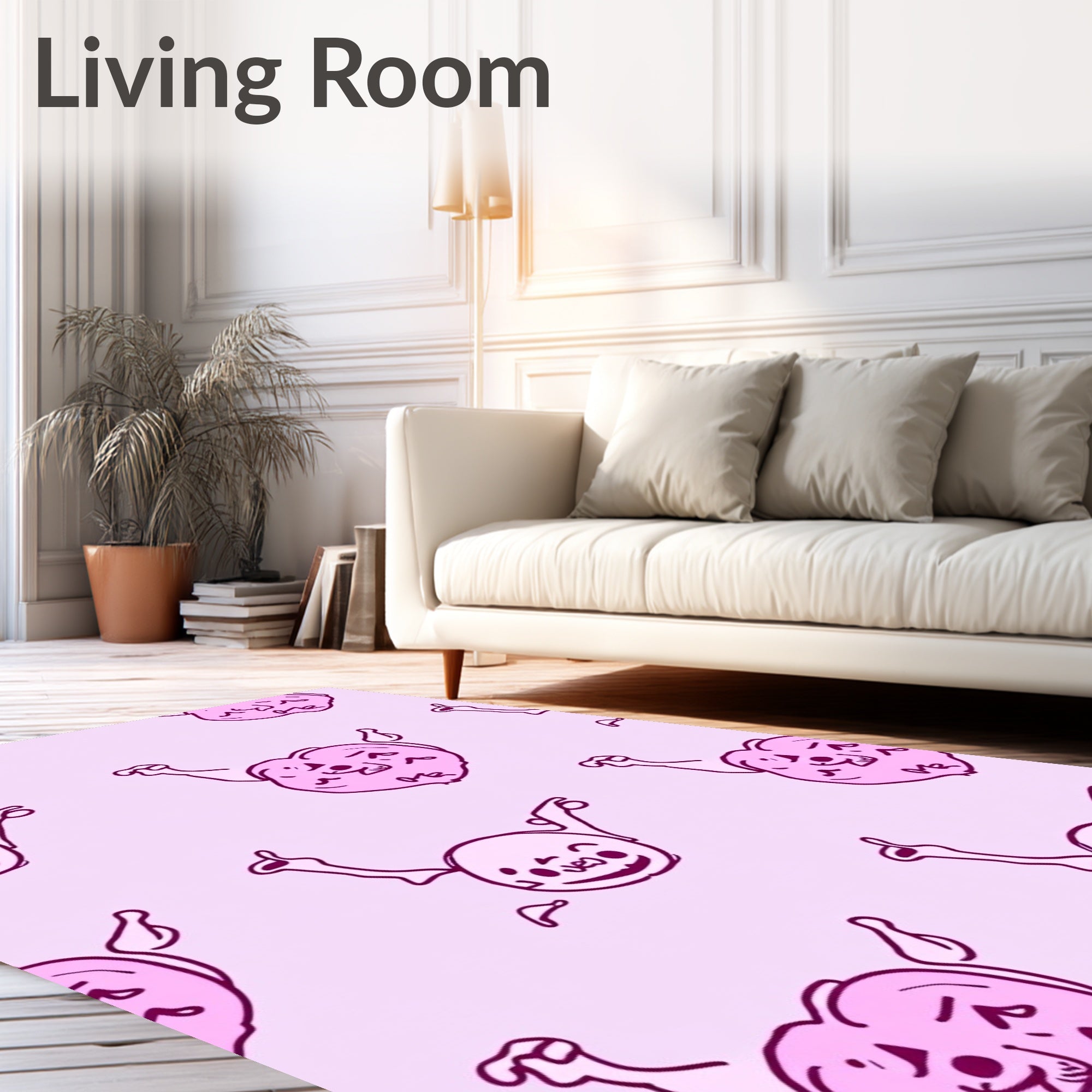 Pink Cartoon Brain Repeat Rug