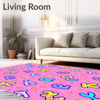 Pink Playful Alphabet Collage Rug
