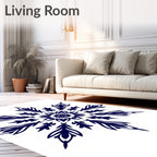 Deep Indigo Starburst Mandala Rug