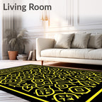 Bold Yellow Geometric Abstract Rug