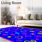 Vibrant Cosmic Alphabet Scatter Rug
