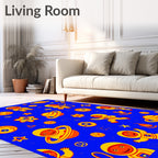 Cosmic Astronaut Yellow Orange Space Rug