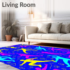 Vibrant Electric Pose Figures Rug