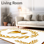 Golden Trophy Laurel Wreath Framing Rug