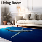 Gray Whale Deep Ocean Bubbles Rug