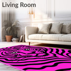 Vibrant Pink Tiger Stripes Rug