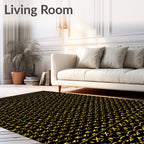 Ornate Gold Geometric Chain Link Rug