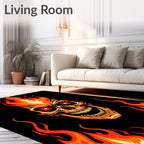 Fiery Skull Red Star EyesRug Rug