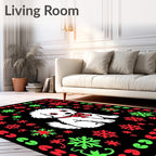 Cute White Puppy Snowflake Holiday Rug
