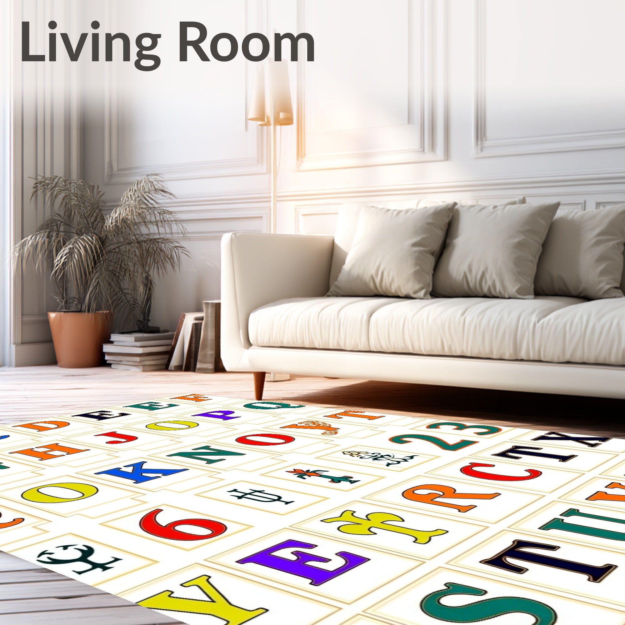 Alphabetical Multicolored Typographic Rug