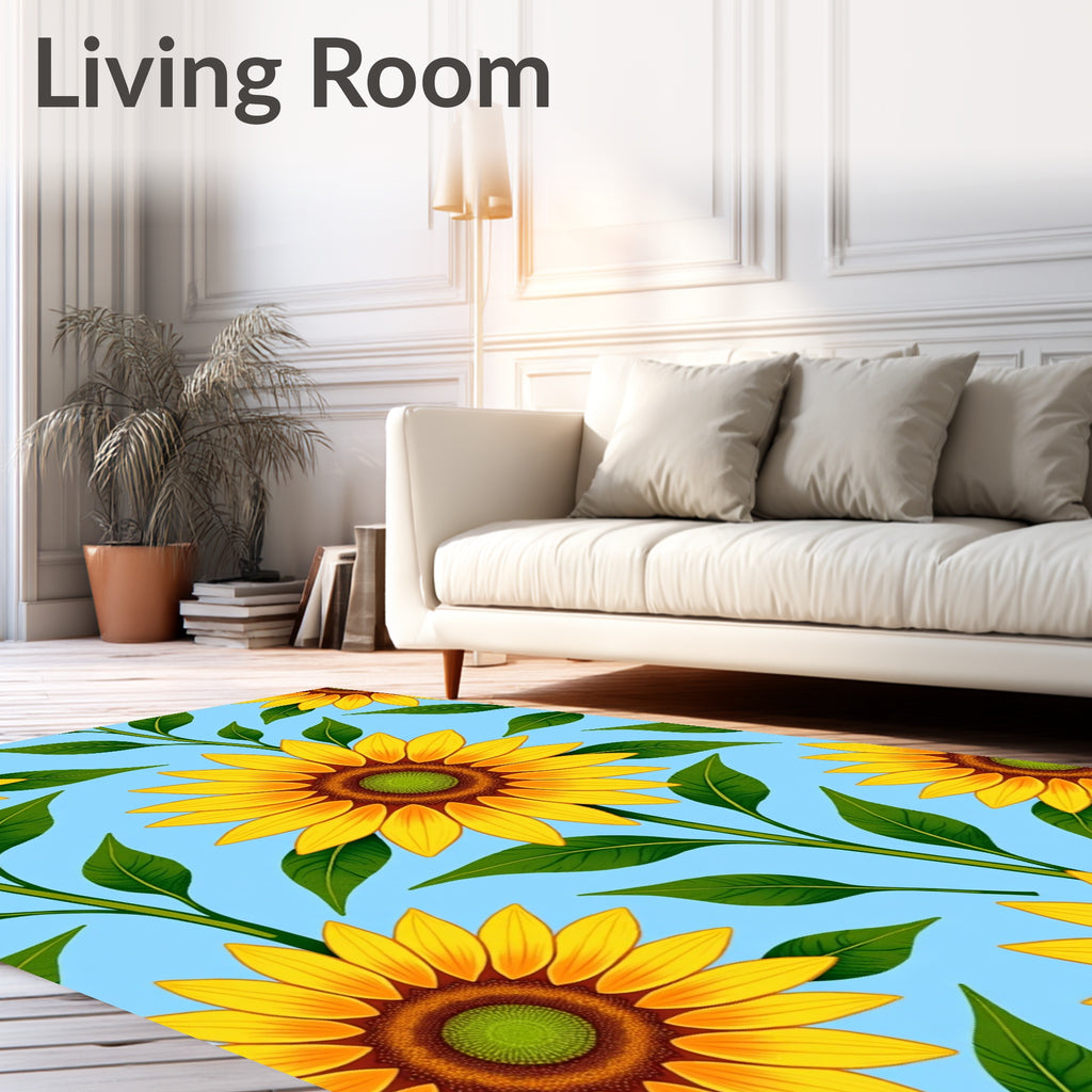 Golden Sunflower Botanical Meadow Rug