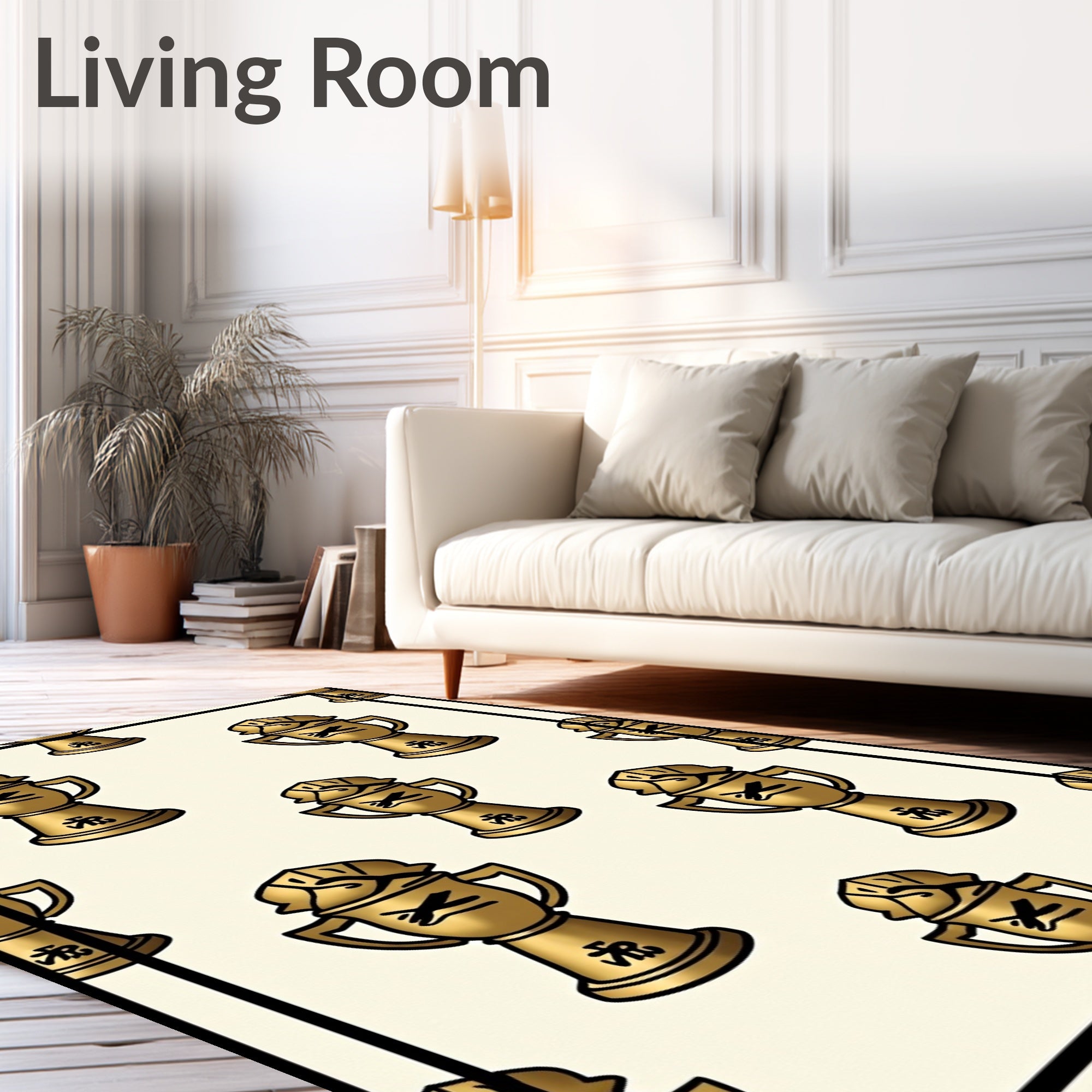 Golden Trophy Repeat Composition Rug