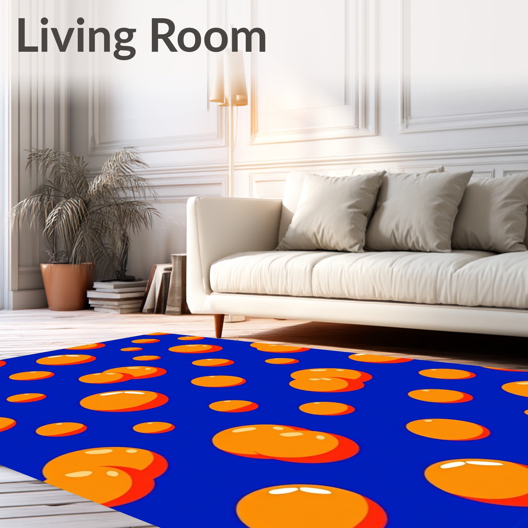 Vibrant Orange Bubble Spot Rug