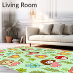 Whimsical Cartoon Critters Garden Rug