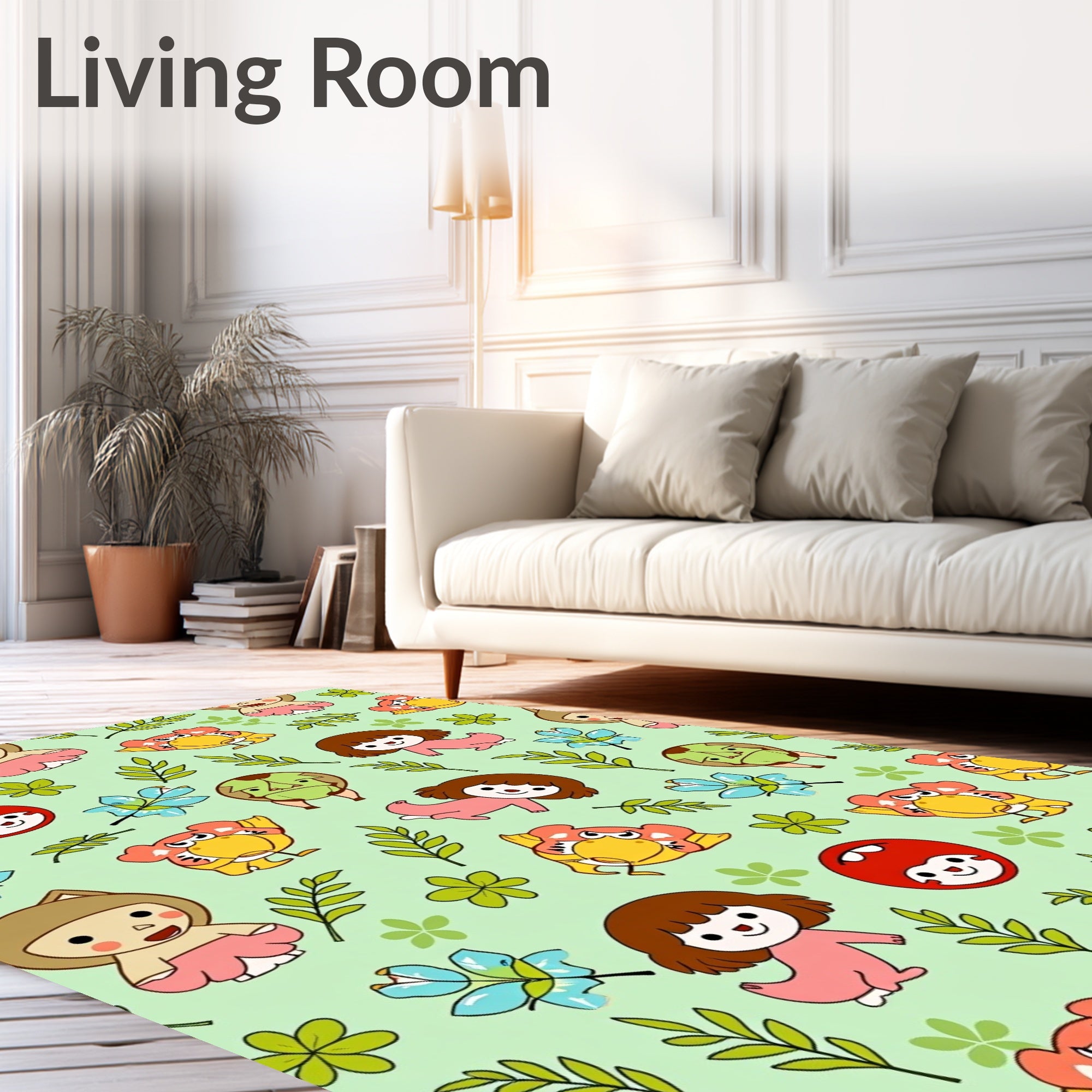 Whimsical Cartoon Critters Garden Rug
