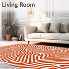 Coral Orange Organic Wave Rug