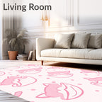 Pink Kitty Cupcake Dot Repeat Rug