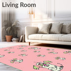 Pink Pastel Flying Character Whimsy Scatter Rug