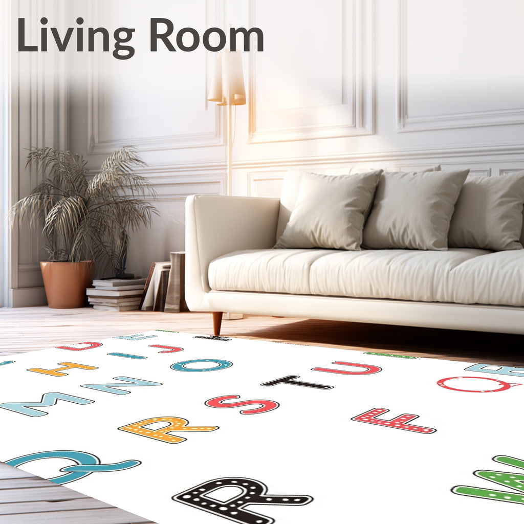 Alphabet Collection Vibrant Color Blocks Rug