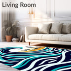 Ocean Lighthouse Sailing Wave Art Rug