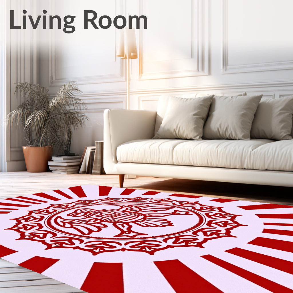 Crimson Eagle Sunburst Medallion Rug