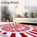Crimson Eagle Sunburst Medallion Rug