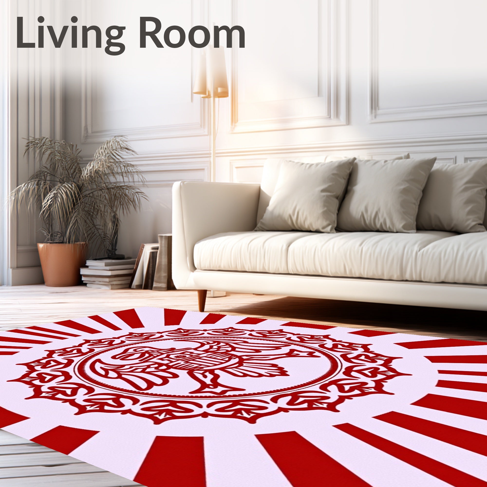 Crimson Eagle Sunburst Medallion Rug