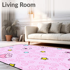 Cute Pink Kawaii Creatures Star Cloud Rug