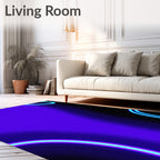 Vibrant Neon Purple Arching Loops Rug