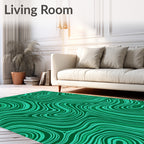 Emerald Green Swirling Stripe Rug