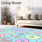 Pastel Alphabet Garden Whimsy Rug