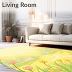 Golden Meadow Spring Floral Path Rug