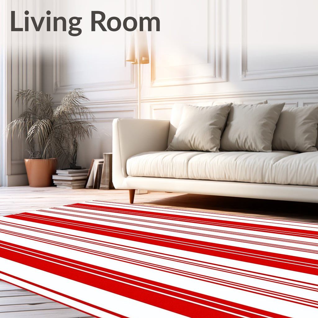 Bold Scarlet Stripes Rug